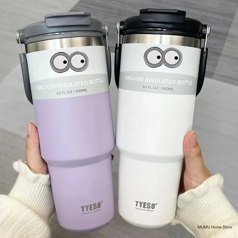 Custom 600ml 900ml 1200ml Tyeso Tumbler Coffee Cup Stainless Steel Vacuum  Thermal Insulated Mug Cold Storage Ice Large Capacity - AliExpress