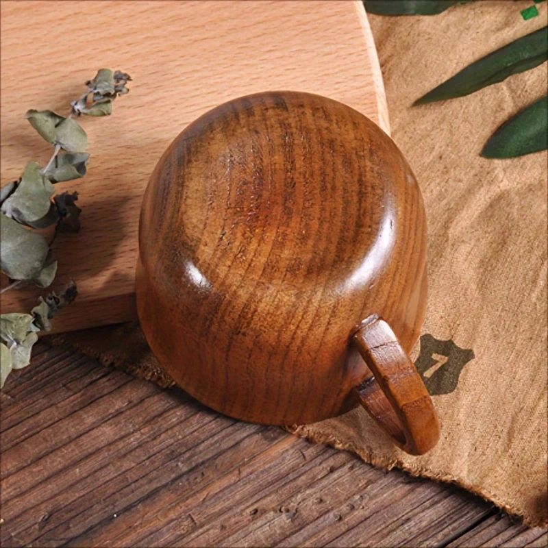 Wooden Cup 1pc Vintage Handmade Teacup Coffee Espresso Tea Cup Trumpet Cup For Kitchen Living Room
