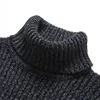 Trend Fashion Autumn Winter Sweaters Men Solid Turtleneck Mink Cashmere Thicken Smart Casual Long Sleeve Pullovers Knitted Tops 6