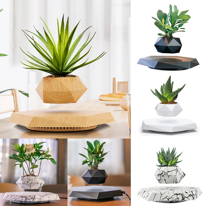 Levitating Air Bonsai Pot Rotation Flower Pot Planters Magnetic Suspension Floating Pot Potted Plant Home Without Plants 2