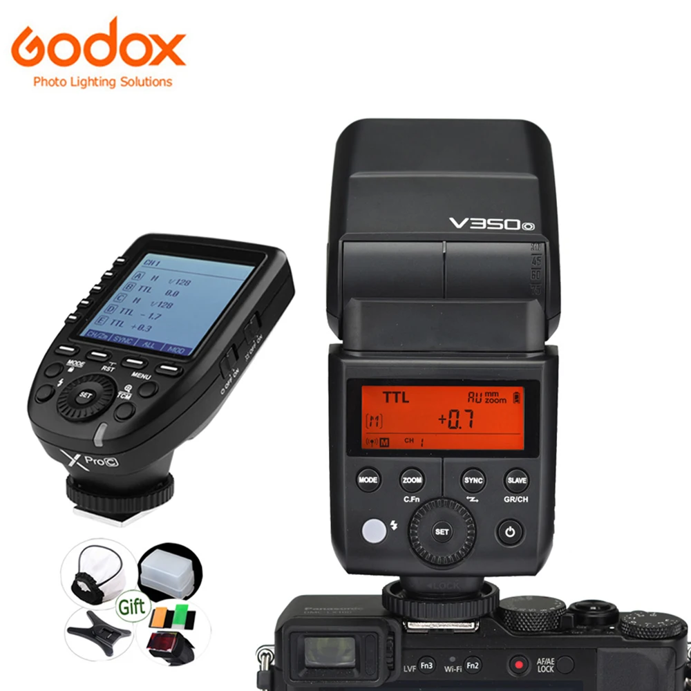 

Godox V350O TTL 2000mAh Li-ion Battery Speedlite + Xpro-O Transmitter Trigger 2.4G HSS Flash for Olympus Panasonic Camera