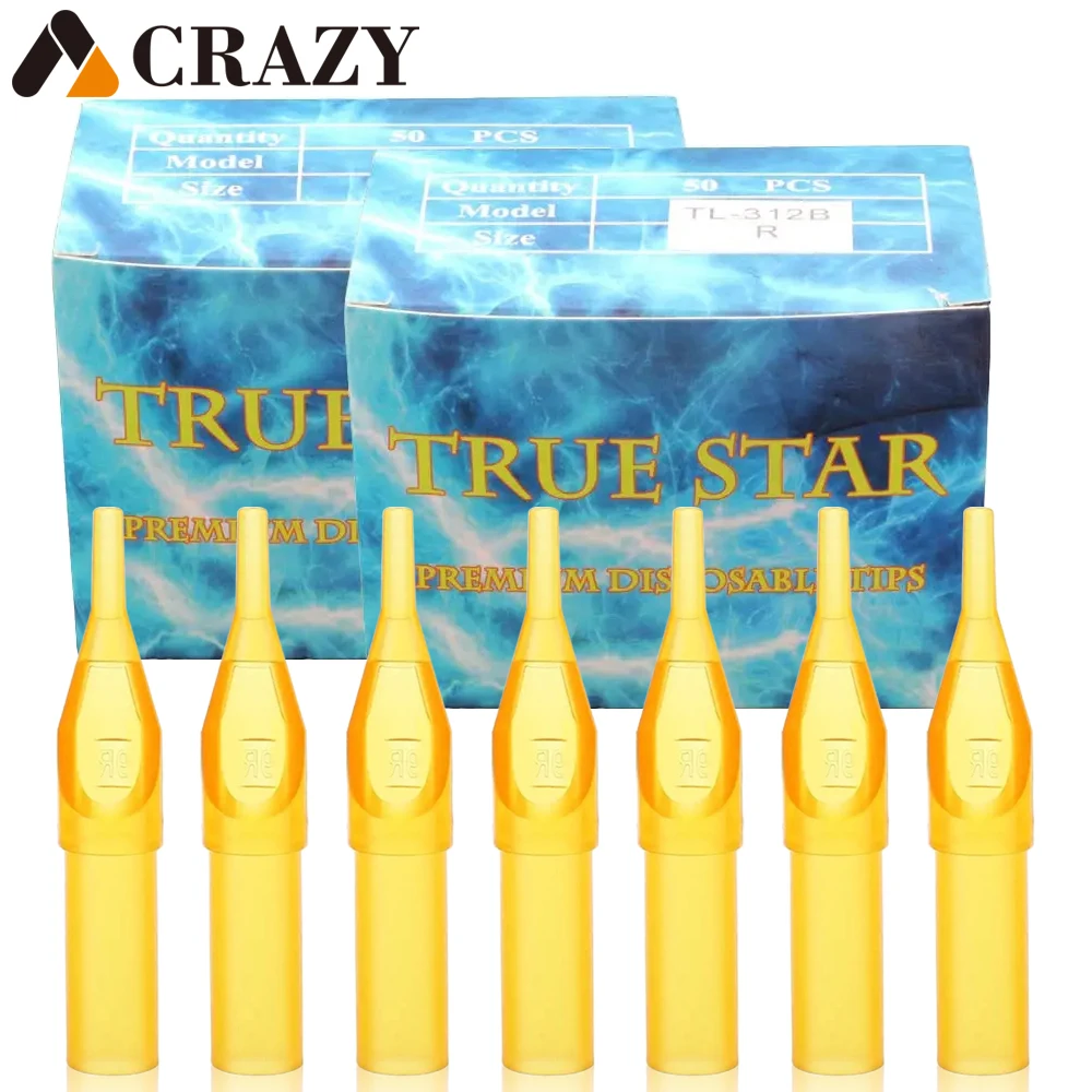 50/100pcs Disposable Tattoo Tips Plastic Sterilized Tattoo Nozzles RT DT FT Needles Tips for Machine Gun Needles