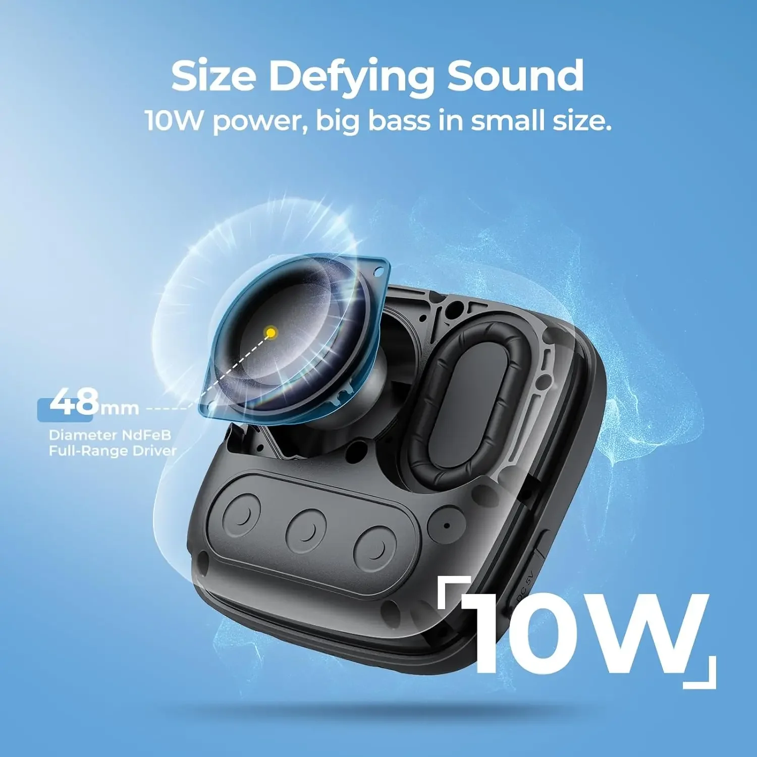 Tribit StormBox Micro 2 Portable Bluetooth Speaker - Powerful Sound & Deep Bass, IP67 Waterproof with Built-in Strap