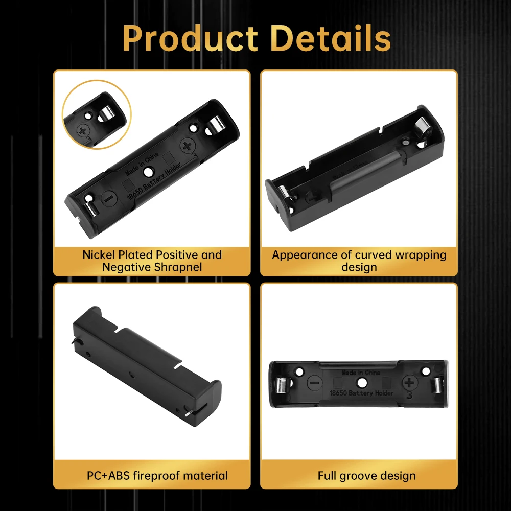 18650/21700 Battery Case 1/2/3/4 Section DIY Power Bank Accessory Box PC+ABS Fireproof Material Battery Holder Contains Shrapnel