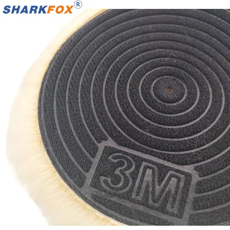 Sharkfox 3" -7" Wool Polishing Pad High Density Lambs Woollen Polish Buffing Pad Car Polisher Buffing Waxing 6