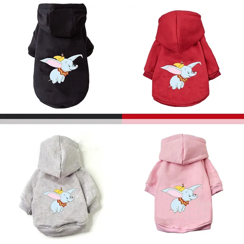 Pet Clothes Disney Winter Autumn Dog Clothes Stitch Dumbo Cartoon Clothes for Dog Pet Hoodie Coat Chihuahua Bulldog Clothing Dogs