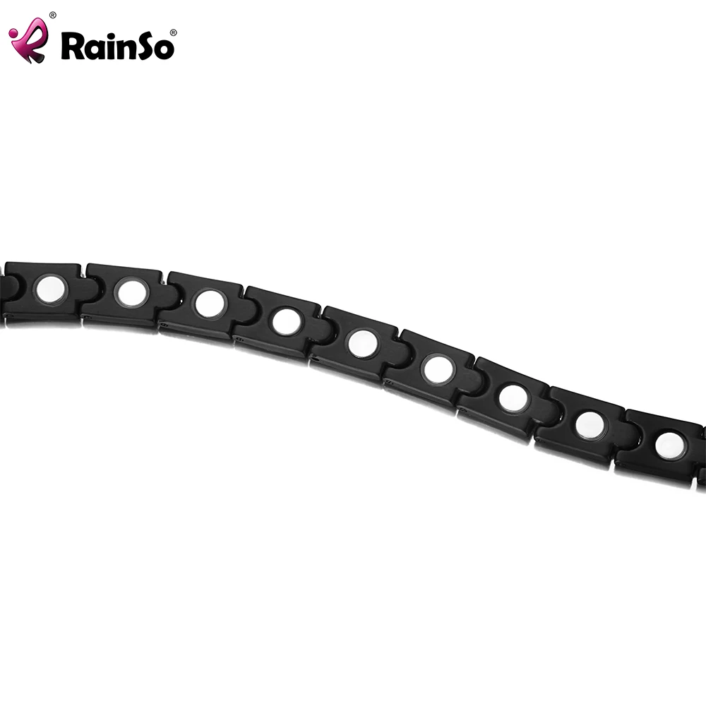 Rainso Couple Bracelet Hand Chain Health Bio Energy Magnetic Bracelet Charm Male Titanium For Men Jewelry Valentine's Day Gifts