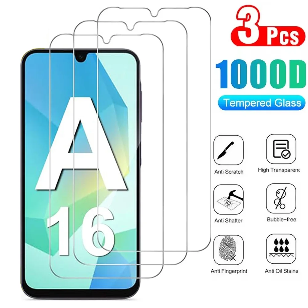 3 Stück gehärtetes Glas für Samsung Galaxy A16 5G Displayschutzfolie