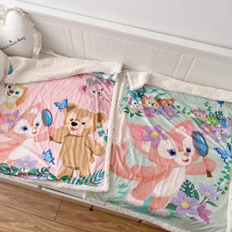 

Duffy Friend Cute Cartoon Art Print Flannel Blanket Warm Comfortable Sofa Bed Chair Picnics Trips Blanket Home Adorn Gift Kid