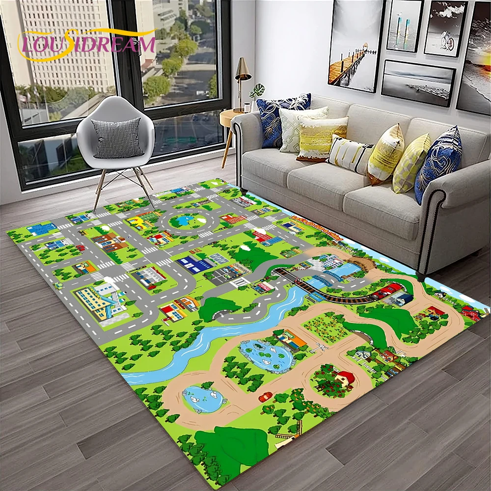 ChildPlaymatTrafficHighwayCityPlayroomCarpetRugforHomeLiving