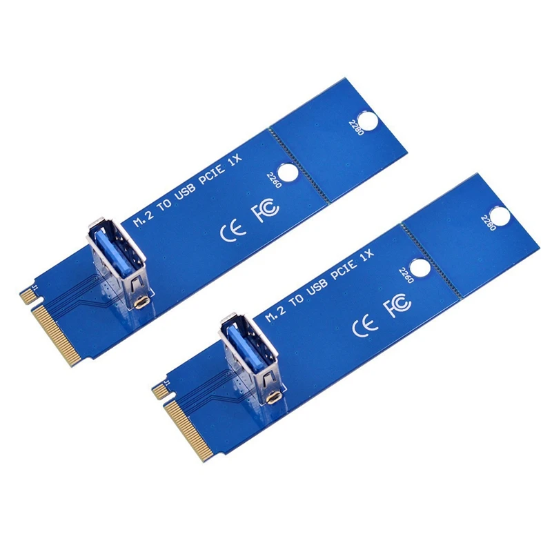 

2PCS M.2 NGFF To PCI-E X16 USB3.0 Riser Card Graphics Card Adapter For Bitcoin BTC Mining Converter Card