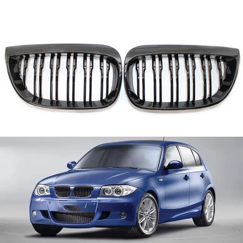 

For BMW E81 E87 120d 120i 130i Car Front Kidney Grille Racing Grills Gloss Black M Grilles 2004-2007 Auto ABS Grill Accessories