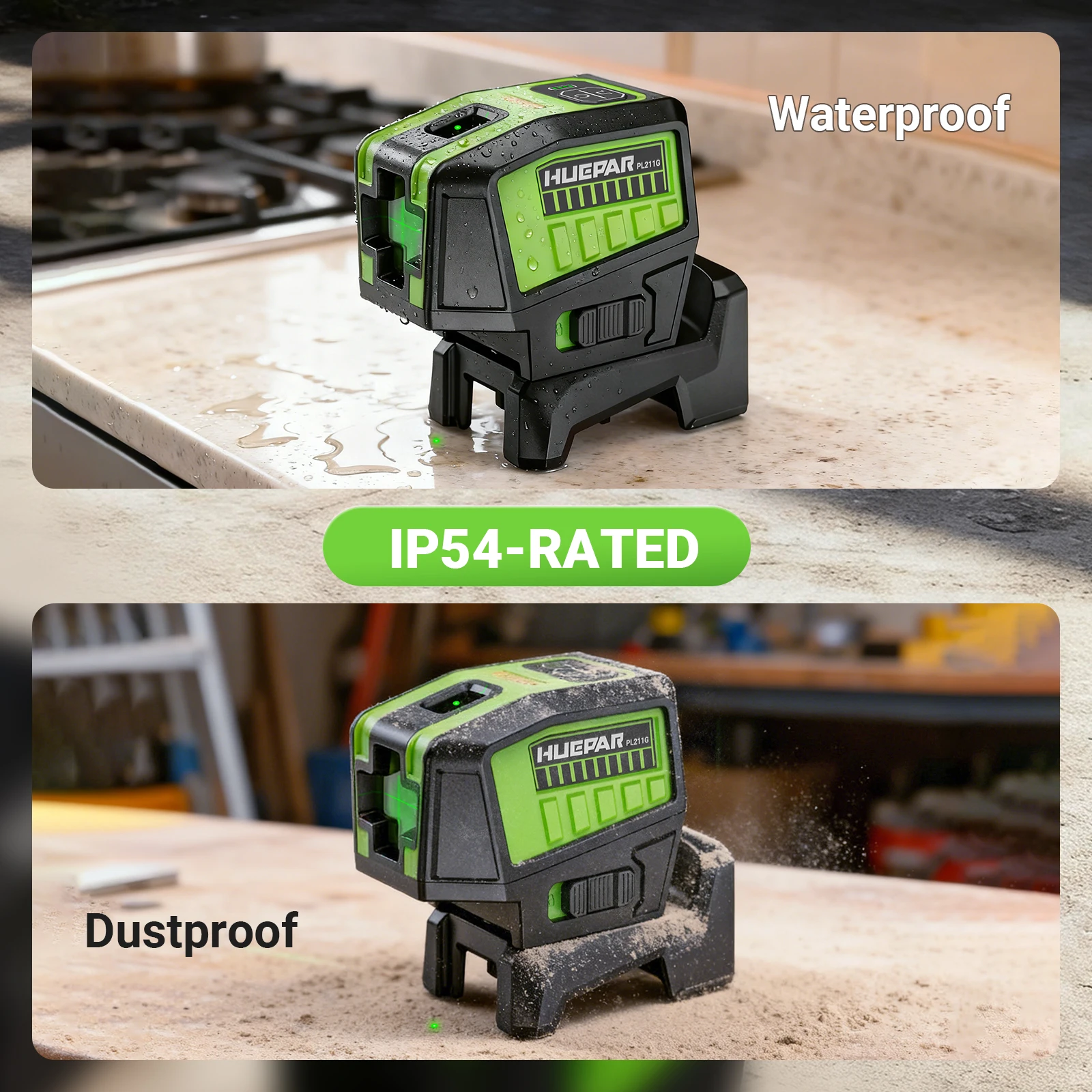PL211G sharp light 2 Lines 2 Dots green beam self-leveling laser level with puls
