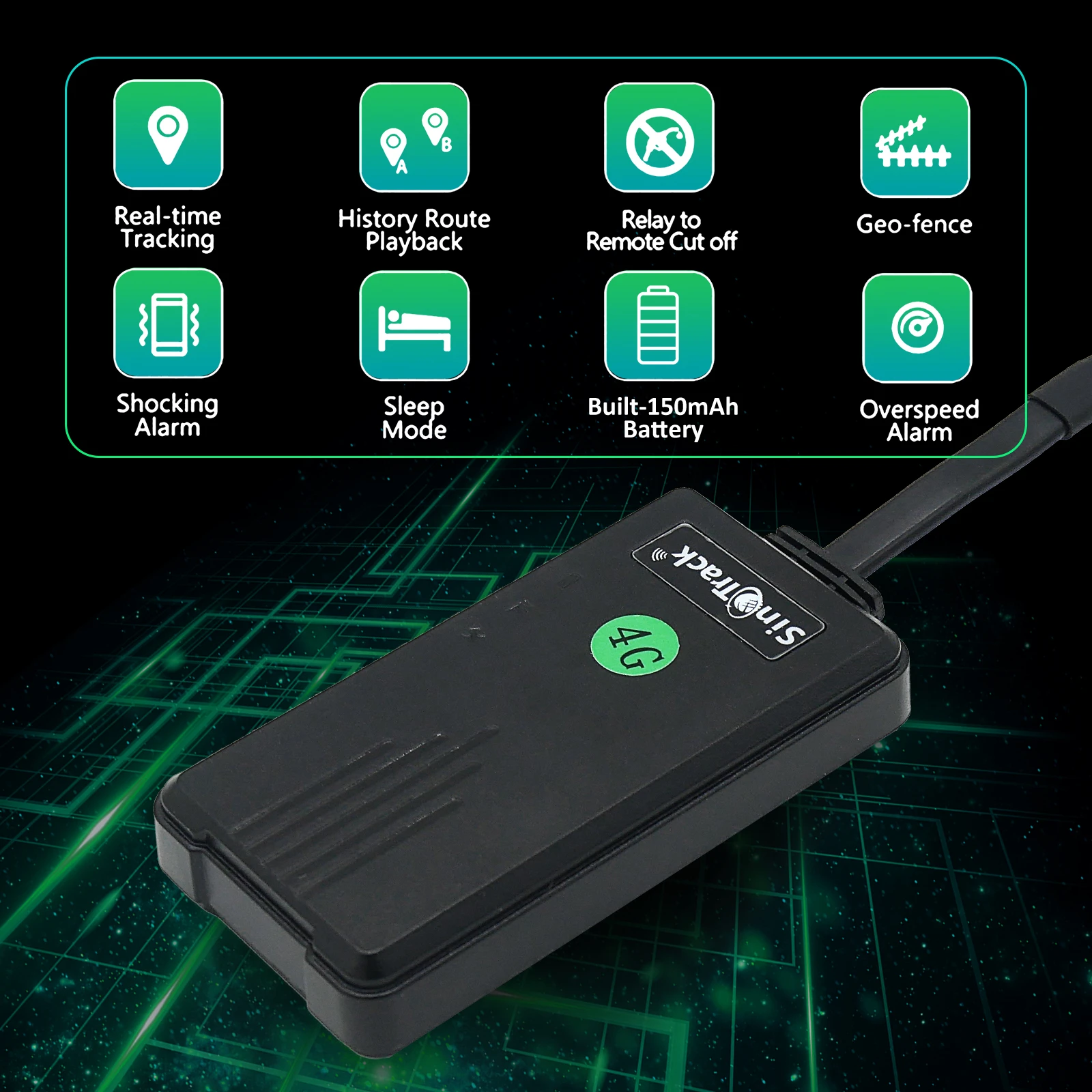 GPS Tracker Car Tracker SinoTrack 4G+2G GPS tracker ST-906L 4PIN for Car motorcycle vehicle tracking device with Cut Off Oil Power Free APP