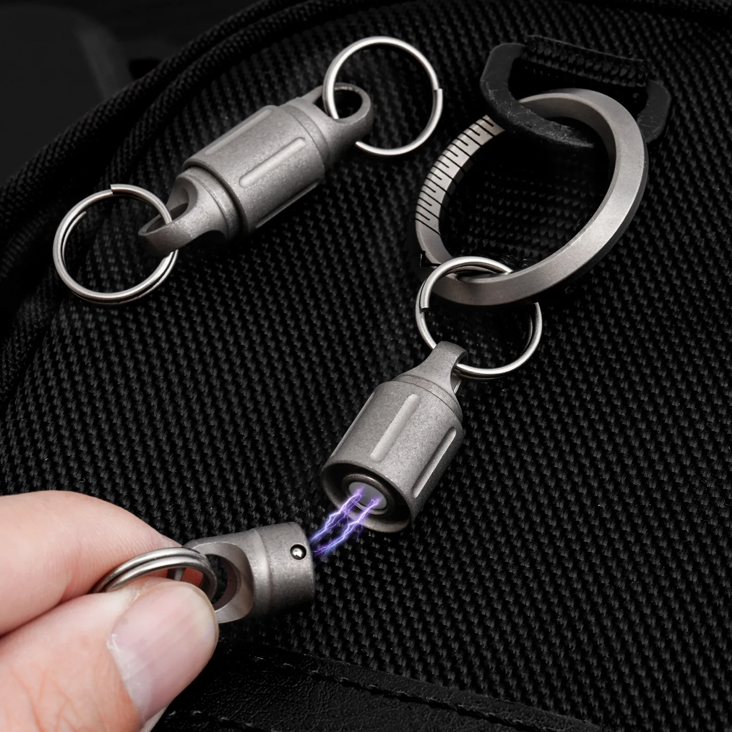 Premium Titanium Magnetic Key Holder with Quick Release & 360° Rotation