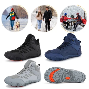 Womens Mens Hiking Boots Winter Snow Boots Barefoot Shoes Waterproof Walking Shoes Outdoor Booties 1