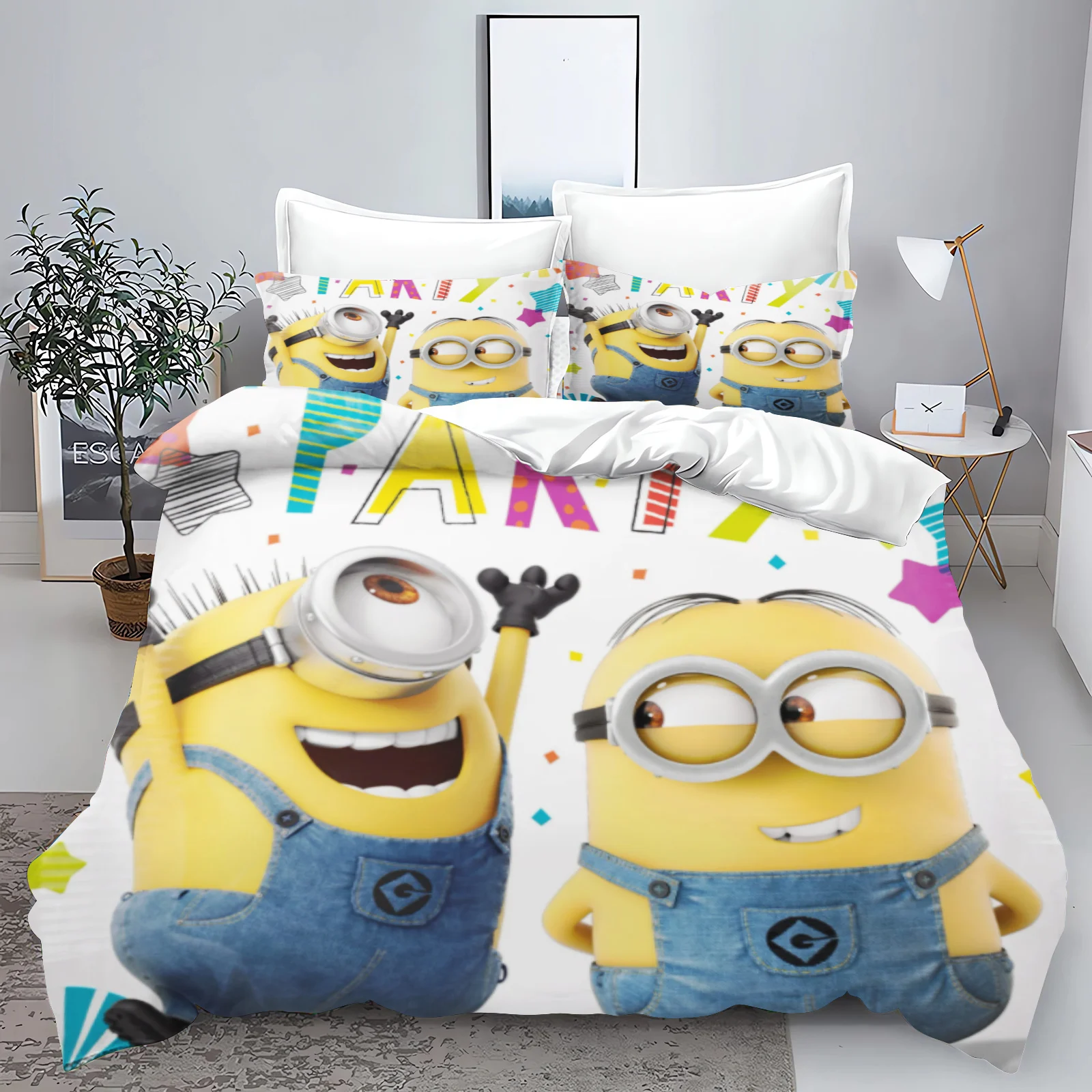 Description Picture 6 of itemMinion Anime 100% Polyester Duvet Cover Set Bedding Queen Size Sets Cotton Cute Printed Cartoon Quilt Cover