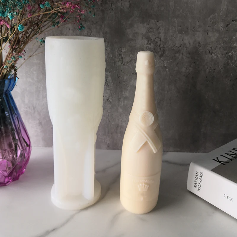 

D0013 DIY Resin Craft Handmade Home Decoration Mould Champagne Bottle Plaster Candle Silicone Mold