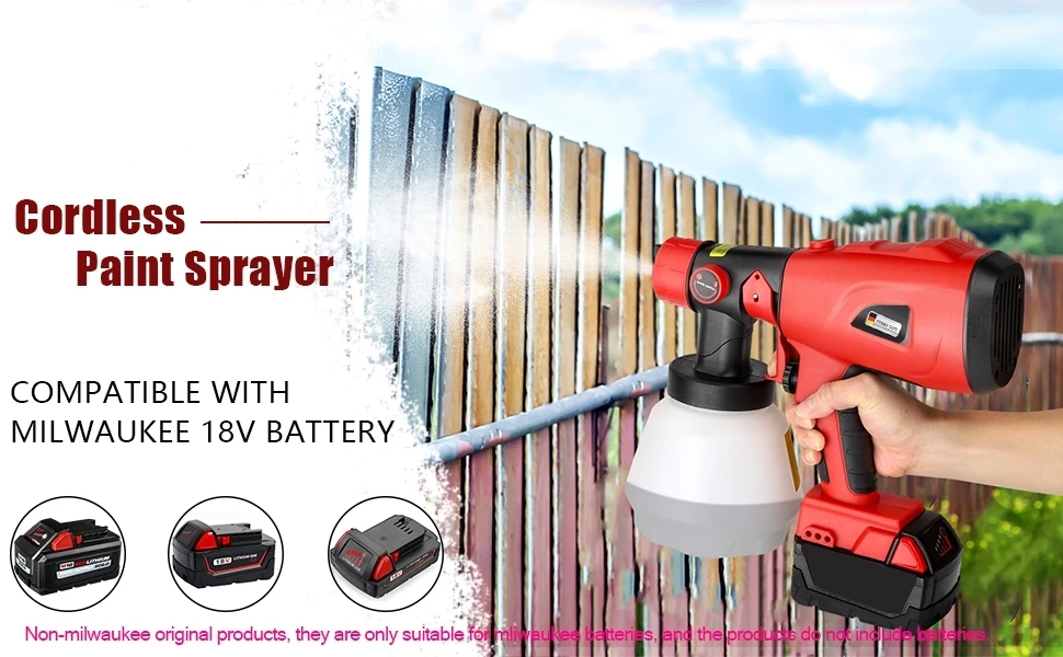 Paint Sprayer Compatible For Milwaukee M&18 18V Battery Cordless Electric Paint