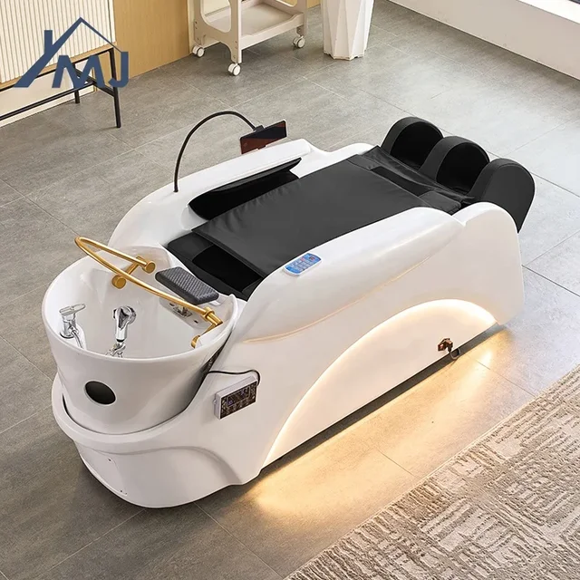 Modern Hair salon furniture hair washing head spa bed electric massage shampoo chair