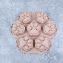 Cat Paw Silicone Baking Mold - Fondant, Cookie, and Cake Accessories (Morandi Pink)