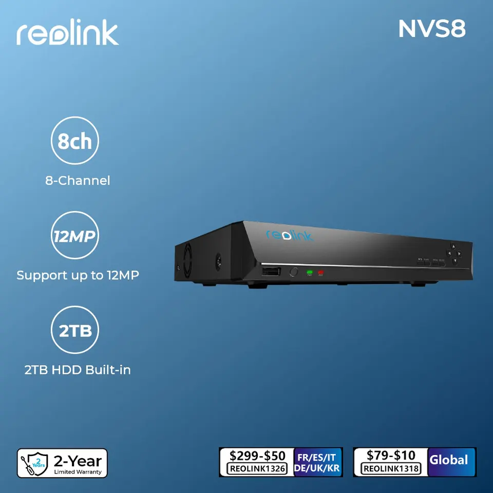 Grabador NVR PoE de 8 Canales RLN8-410 Reolink – BLU/STORE