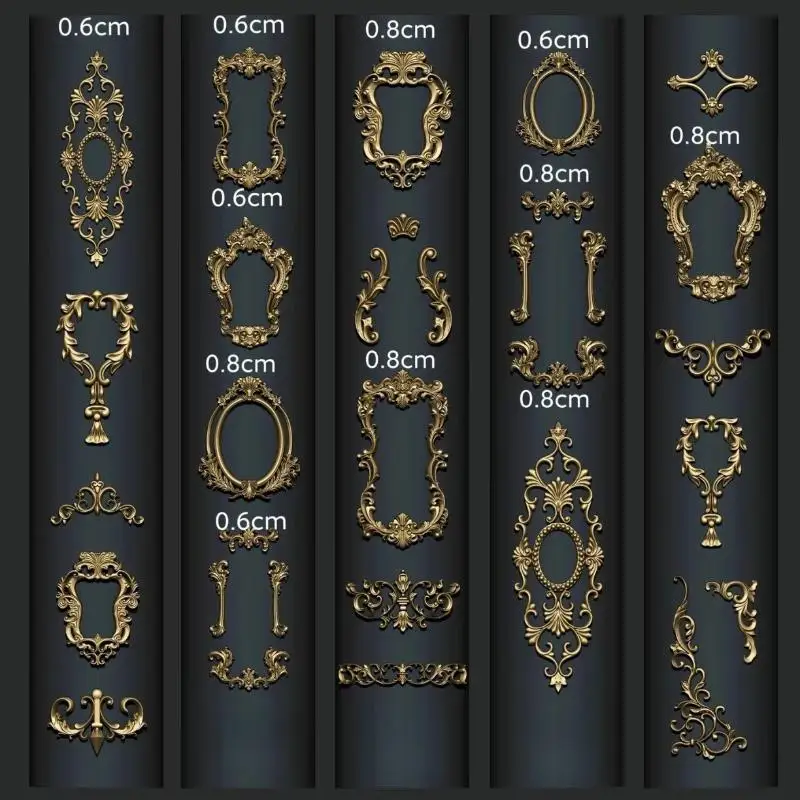 새로운 3D 실리콘 네일 아트 몰드 유럽 스타일 복고풍 패턴 레이스 디자인 장식 DIY 투명 매니큐어 템플릿