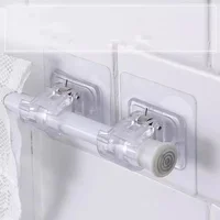 10PCS Curtain Rod Hook Non Perforated Curtain Rod Frame Household Wall Adhesive Bracket Clamp Door Curtain Telescopic Stick Hook 1