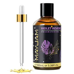 100ml Fragrance Oils Collection with Dropper - White Musk, Bubble Gum, Sea Breeze, Freesia, Baby Powder - 100ml (Violet Reverie)
