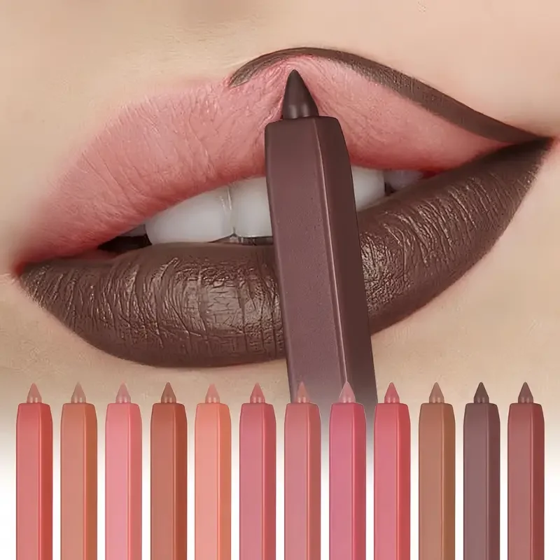 Lip Liner Set Lip Liner Pencil 12 Colors Long-Lasting Waterproof