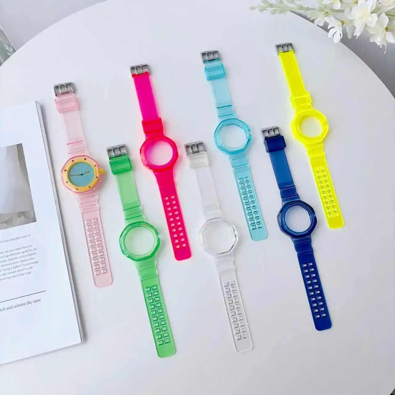 Transparent Jelly Shockproof Waterproof Watch Strap - Swatch x AP Royal Pop Collection