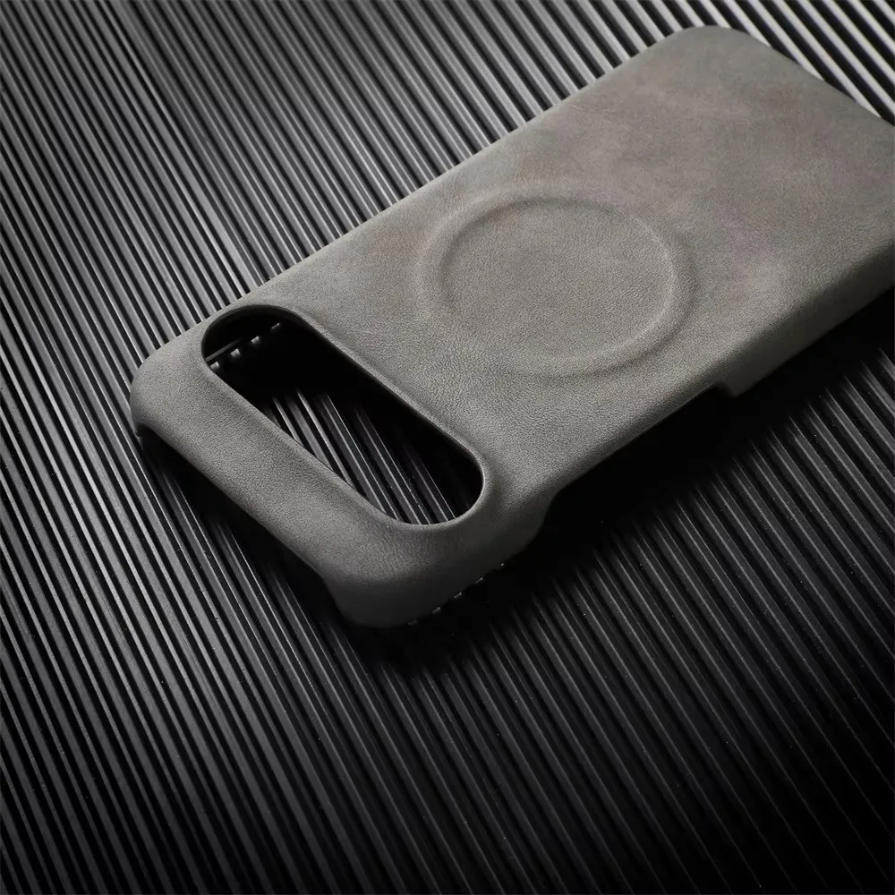Luxury Sheepskin Leather Magnetic Phone Case - Shockproof Business Matte Hard Solid Cover