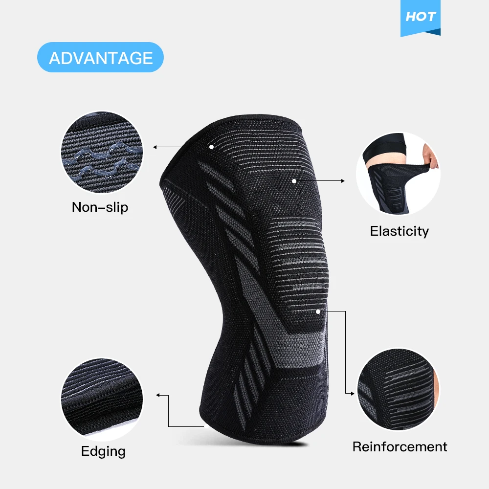 1 PCS Knee Pads Supports Sports Brace Basketball Fitness Meniscus Patella Protection Kneepads Sports Safety Knee Sleeve knee pad knee support knee support sleeve knee brace