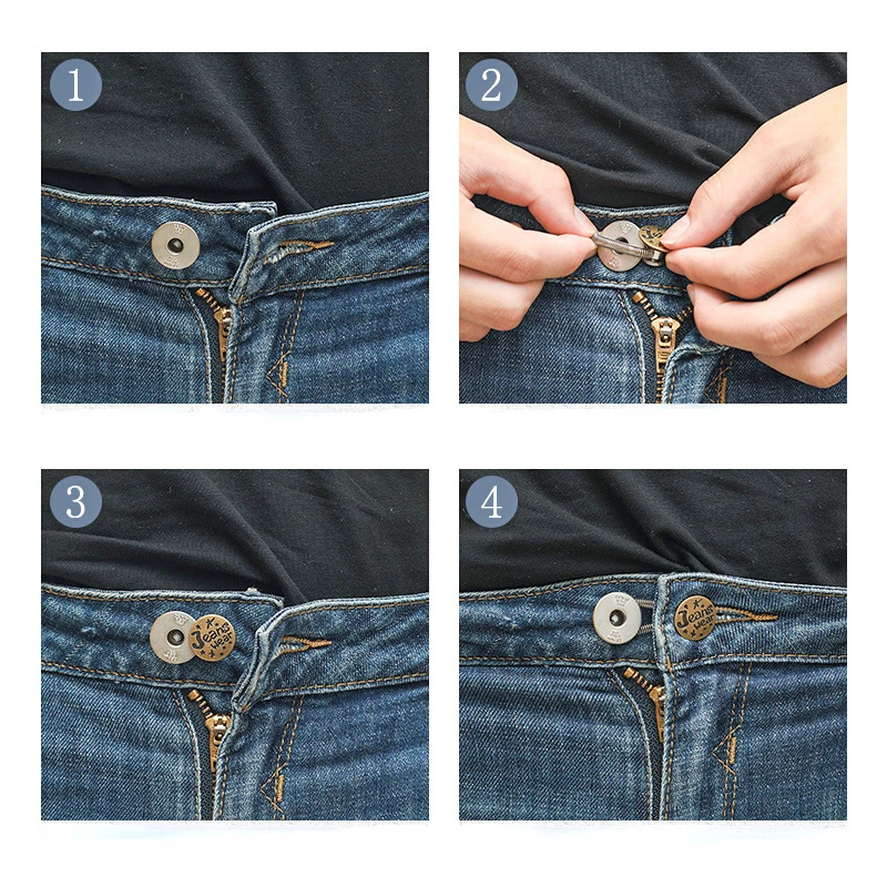 Estensore per bottoni per colletto Pantaloni elasticizzati flessibili Estensione a molla in va Fibbia Elastico per regolare le dimensioni Espansori Espandi l'accessorio per polsino  36