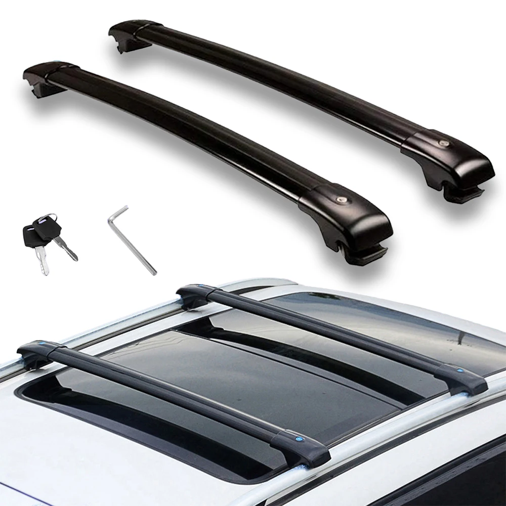 Barras De Techo ACE-1 Compatibles Con Ford Transit/Tourneo Courier 2024-2025 - Aluminio Negro, 75kg De Carga, Antirrobo (2 Unidades)