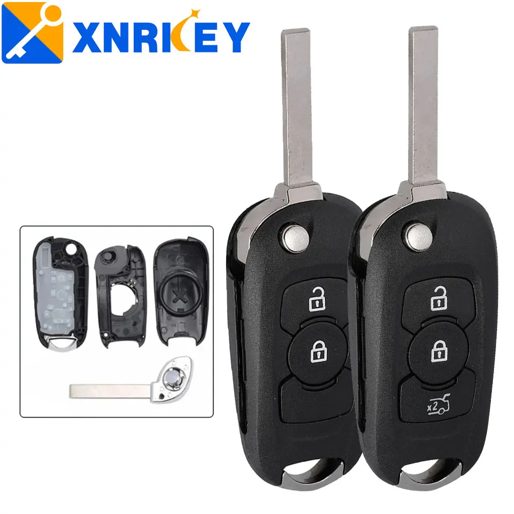 XNRKEY Replacement Key Shell Flip 2Button for Opel/Vauxhall Astra K 2015 Folding Remote Key Case Cover Key Case Car Key Shell Key Shell