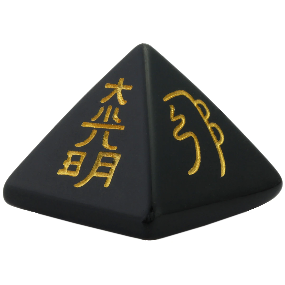 Healing Crystal Stone Pyramid With Engraved Chakra Symbol Generator For Meditation Divination Chakra Balancing