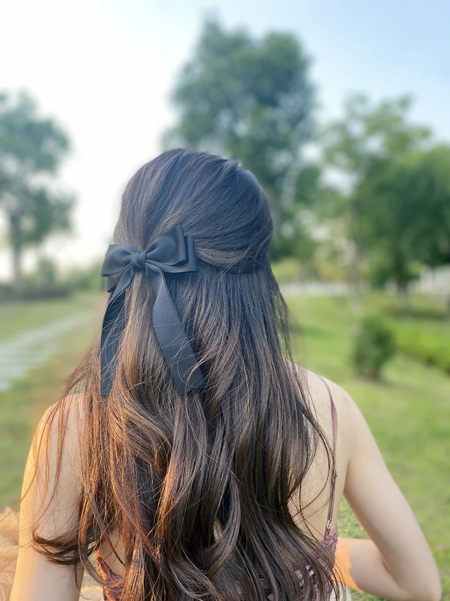 Koreanische Elegante Lange Schleifen-Haarspangen für Damen und Mädchen, Haarklammern, Haarschmuck, Kopfschmuck – Detail 11