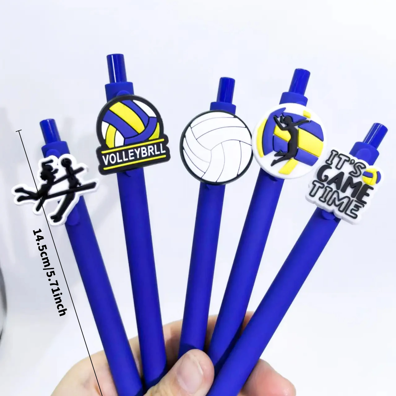 10Pcs volleyball soft patch neutral pen sports series solid color student stationery ballpoint pen style random 5