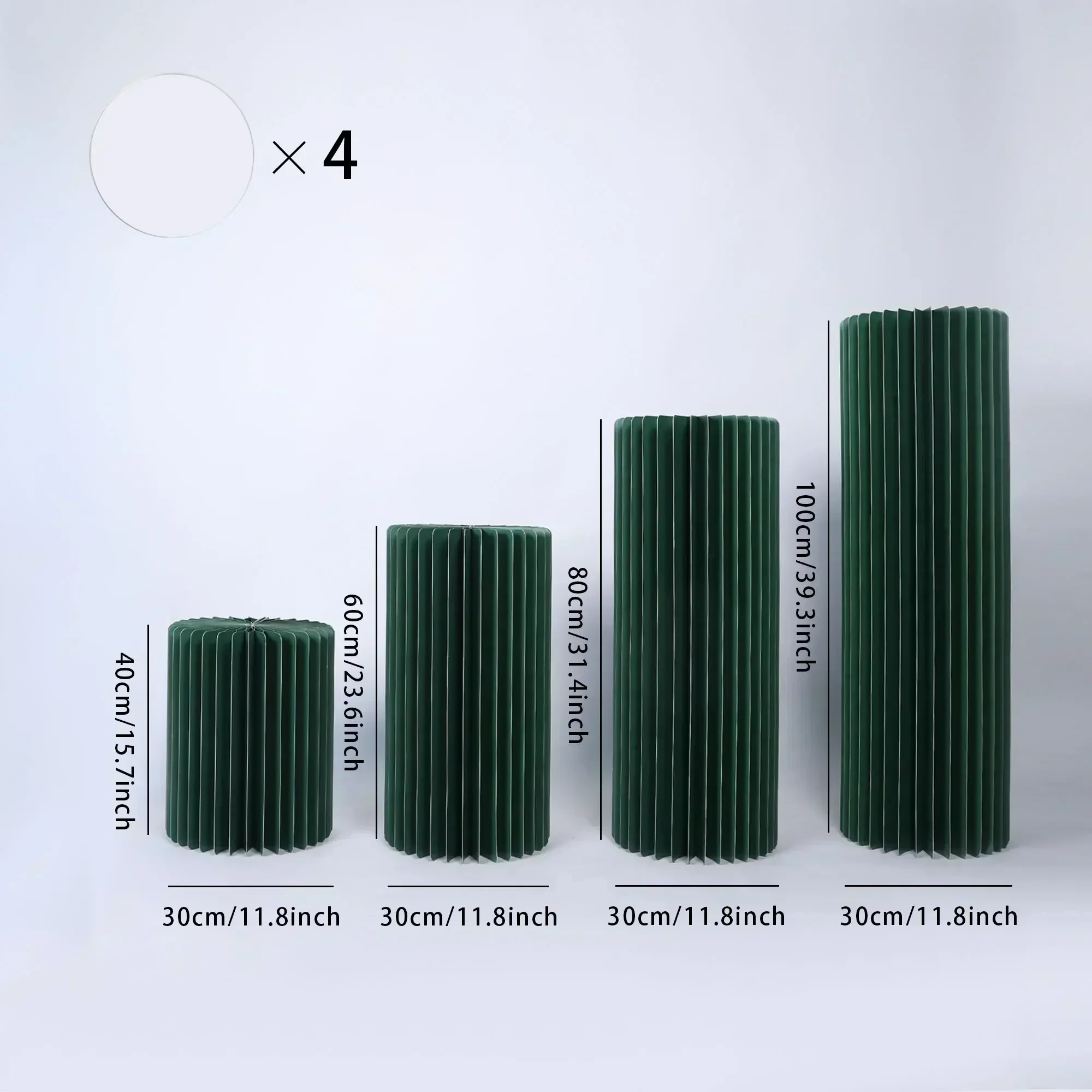 4-teiliges Hochzeits Blumensäulen Set - Faltbare Dekosäulen Mit PVC-Platten