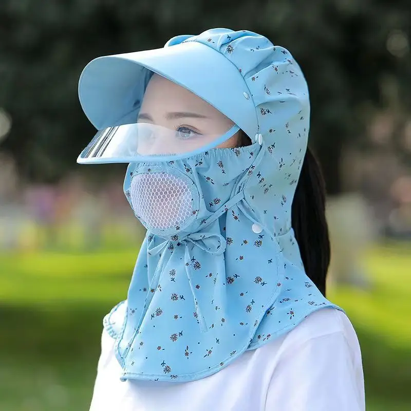 

Sports Sun Hats Summer UV Protection Running Cycling Cap Outdoor Large Brim Mask Breathable Quick Drying Mountaineering Caps