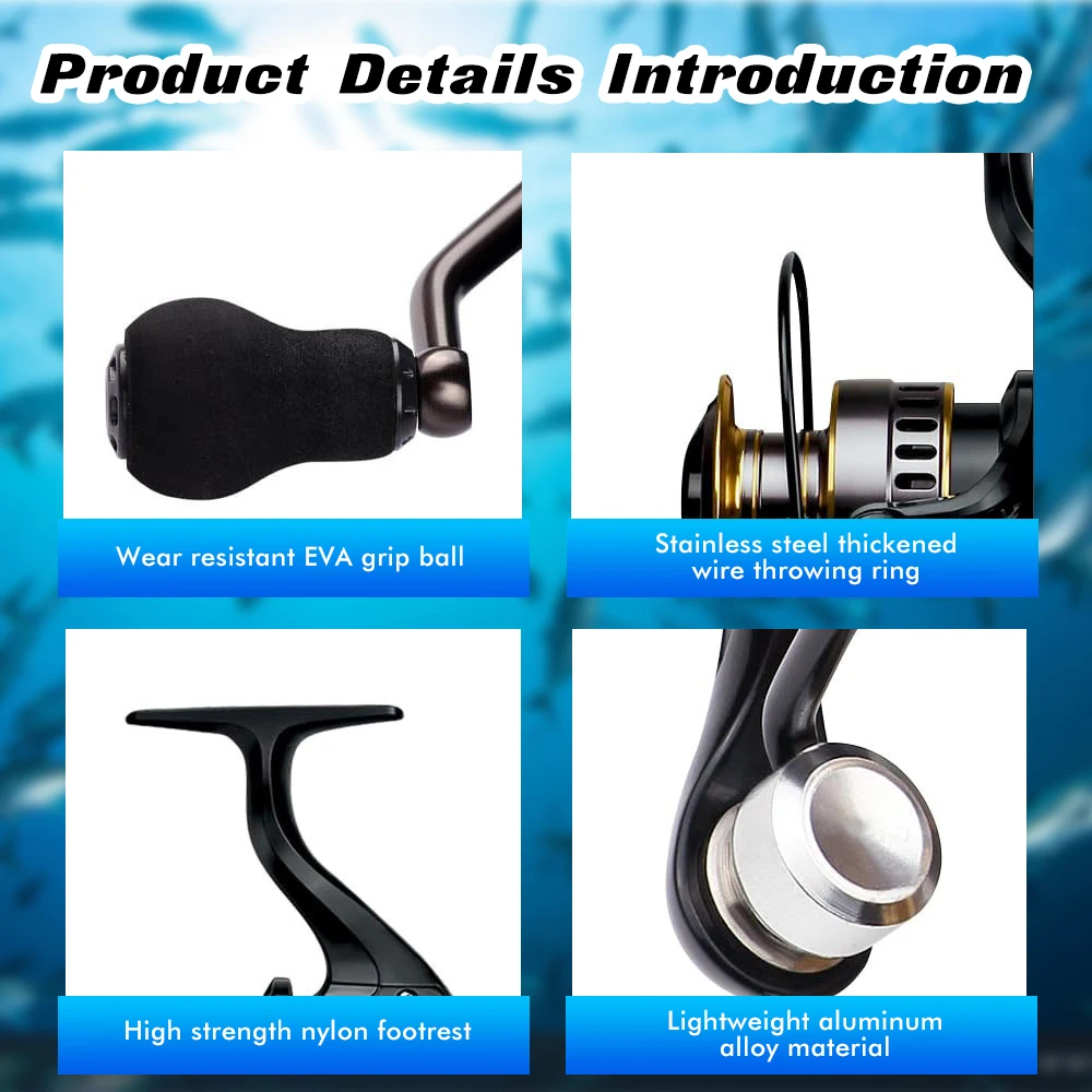 Ultra Light Metal Saltwater Spinning Fishing Reel