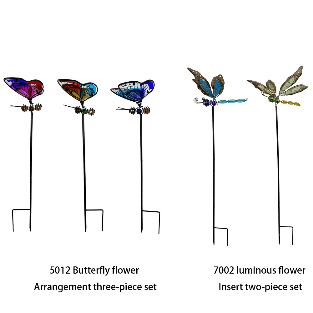 Metal Garden Stake Decor Butterfly Dragonfly Yard Art