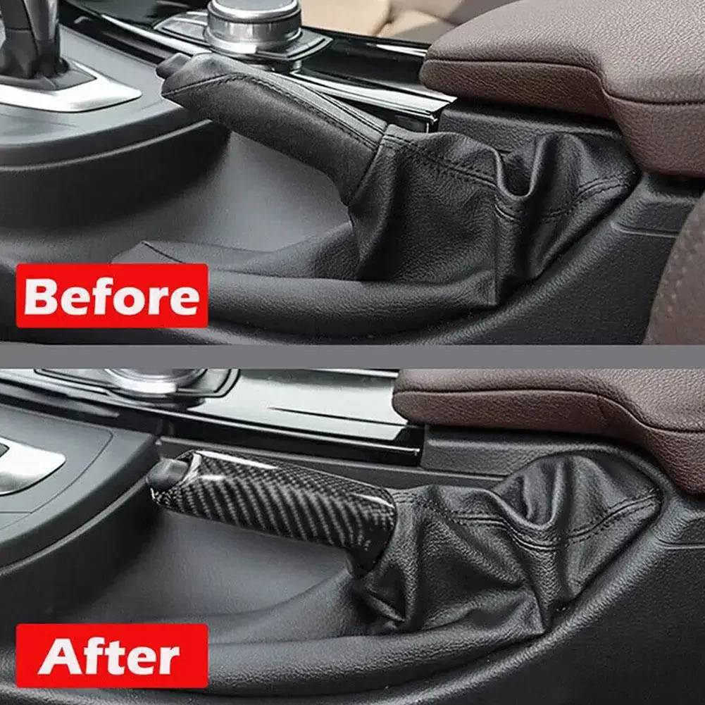 Carbon Fiber Textured Front Handbrake Brake Handle Cover Scratch-resistant Automotive Interior For BMW E46 E90 E92 F30 F32 N4M4
