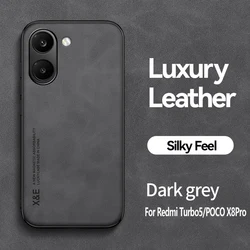 Magnetic Suede Leather Shockproof Matte Silicone Soft Case Cover for Poco X8 Pro (Dark Grey)