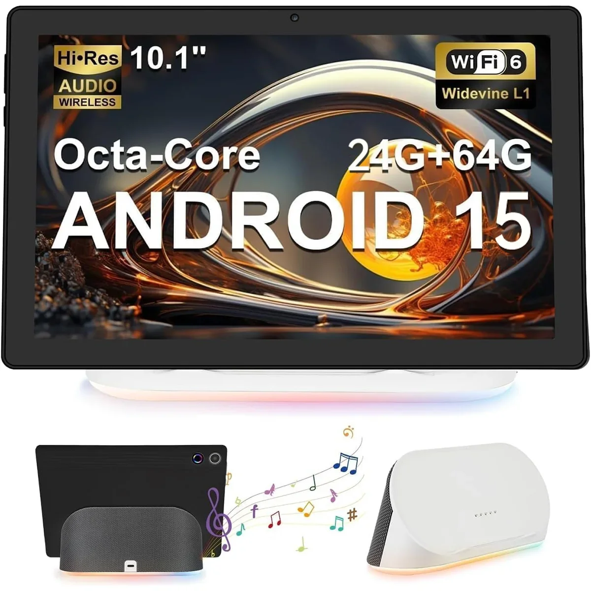 Android 15 Tablet with Charging Speaker Dock Tablets Otca-Core CPU