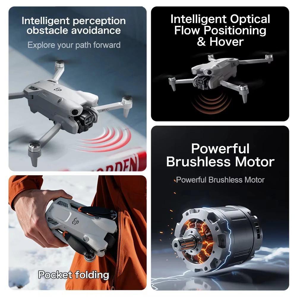 Drone 8K Doppia Fotocamera Nero Pro - Professionale con GPS