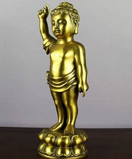 

Antique bronze Pure Copper Brass China cobre bronze banho menino de buda Sakyamuni Tathagata