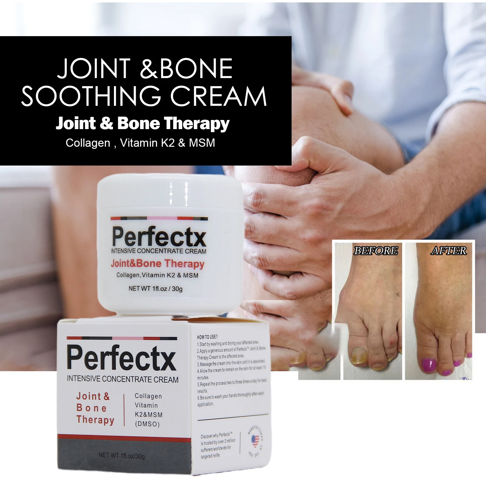 

Perfectx Intensive Concentrated Cream Vitamin K, Collagen Cream Joint & Bone Treatment Effective Relief Joint Pain Supplements