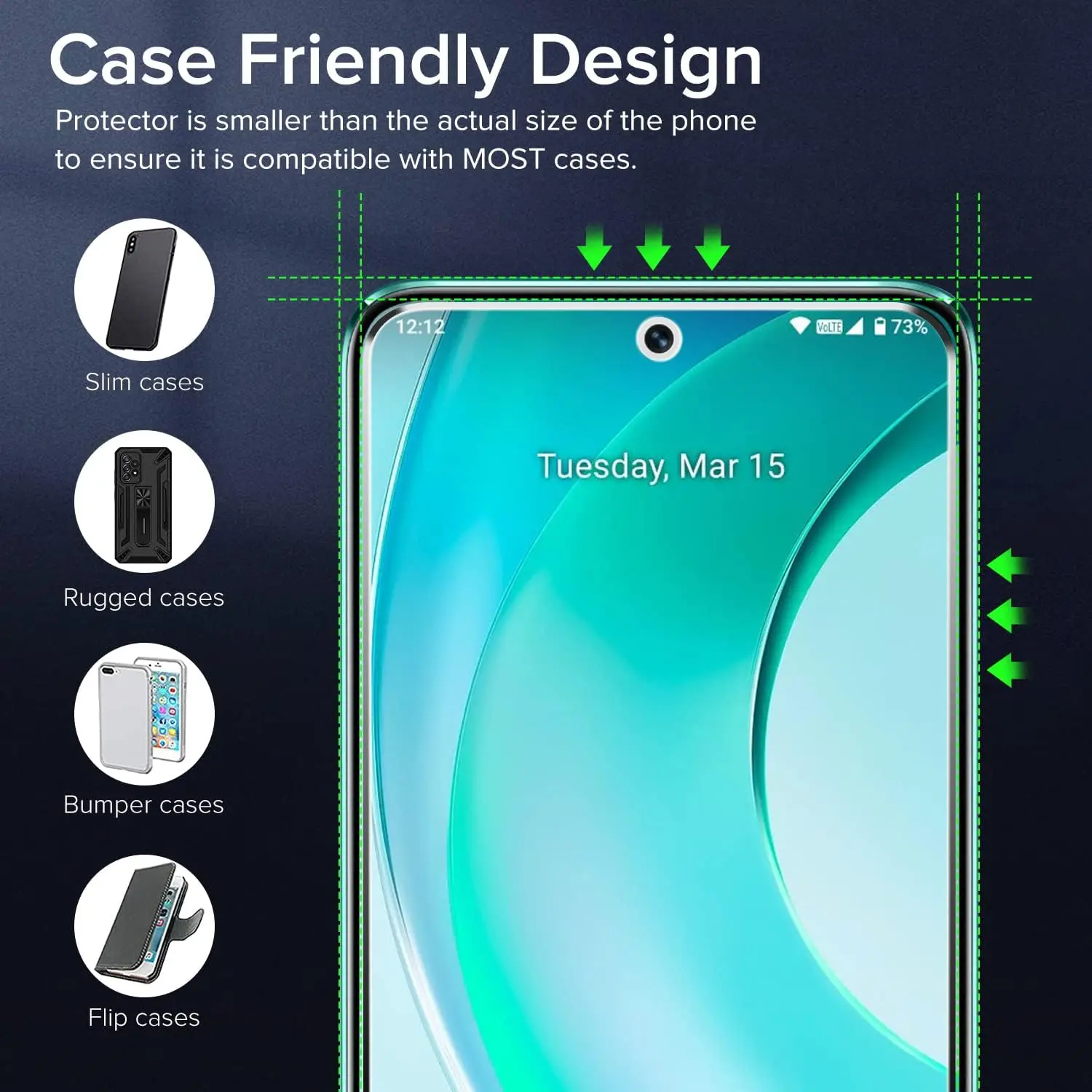 Premium 9H Tempered Glass Screen Protector Film (2/4 Pack)